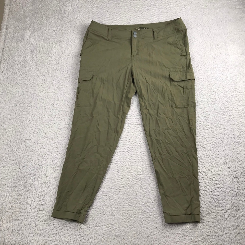 Prana Cargo Pants Womens 10 Green Hiking Outdoor Stretch Trousers Sage Joggers